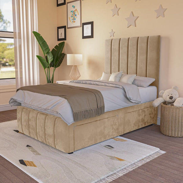 Sydney Kids Divan Bed - Mink Plush Velvet