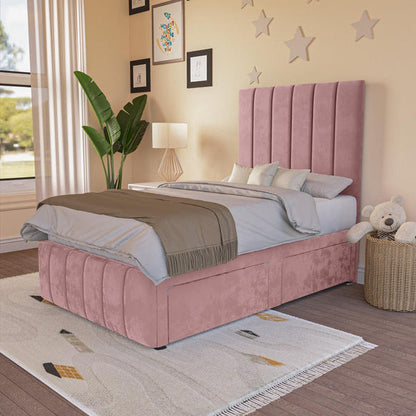 Sydney Kids Divan Bed - Pink Plush Velvet