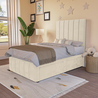 Sydney Kids Divan Bed - Cream Plush Velvet
