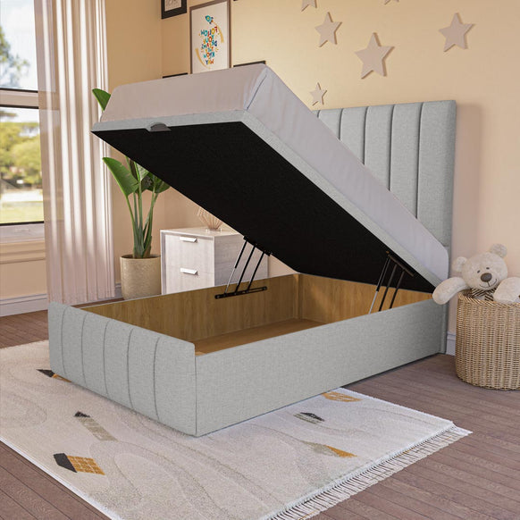 Sydney Kids Ottoman Divan Bed - Silver Linoso