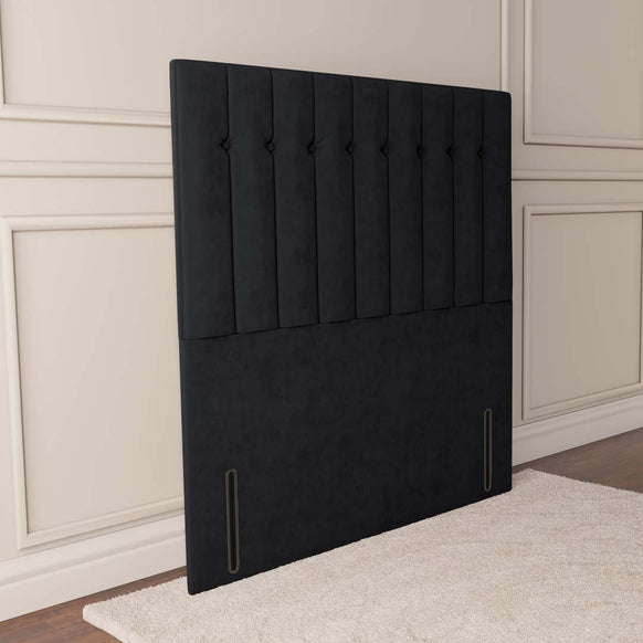 Tokyo Floor Standing Headboard - Black Plush Velvet
