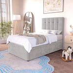 Tokyo Kids Divan Bed - Silver Plush Velvet
