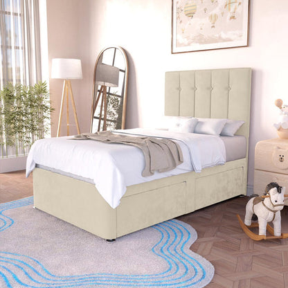 Tokyo Kids Divan Bed - Cream Plush Velvet