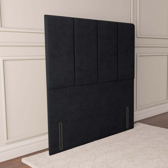 Victoria Floor Standing Headboard - Black Plush Velvet