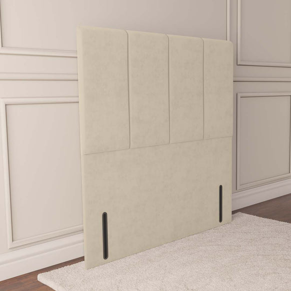 Victoria Floor Standing Headboard - Cream Plush Velvet