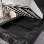 Ambassador Upholstered Ottoman Bed - Black Chenille
