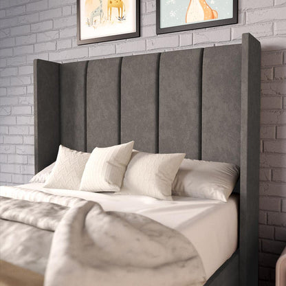 Cidra Kids Wingback Divan Bed - Slate Grey Naples