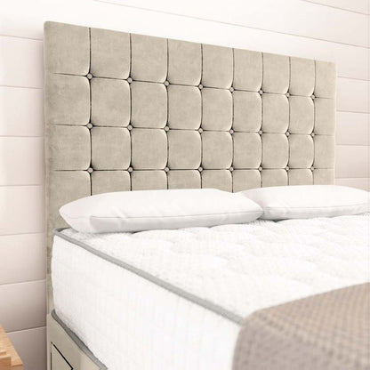Kingston Divan Bed - Cream Plush Velvet