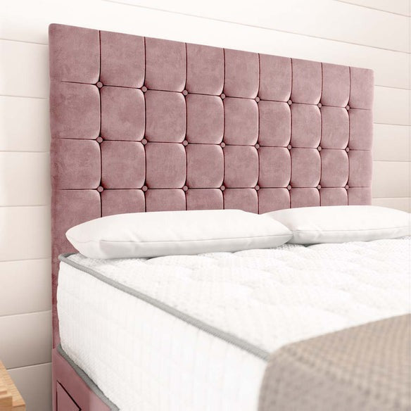 Kingston Divan Bed - Pink Plush Velvet