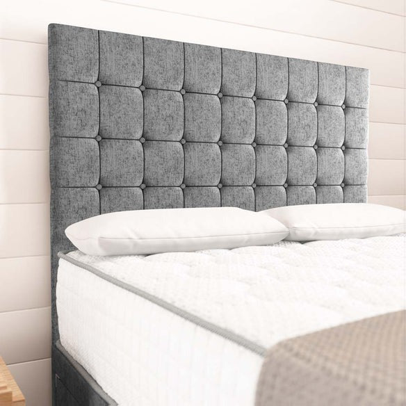 Kingston Divan Bed - Silver Chenille