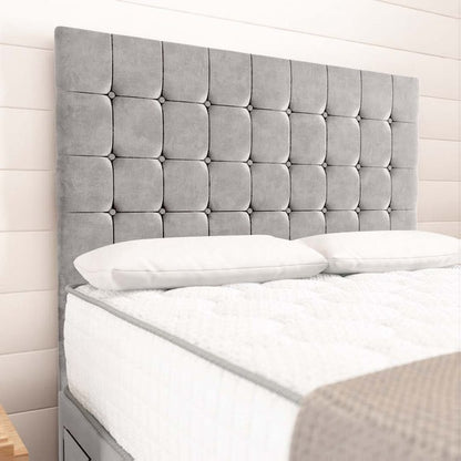 Kingston Divan Bed - Silver Plush Velvet