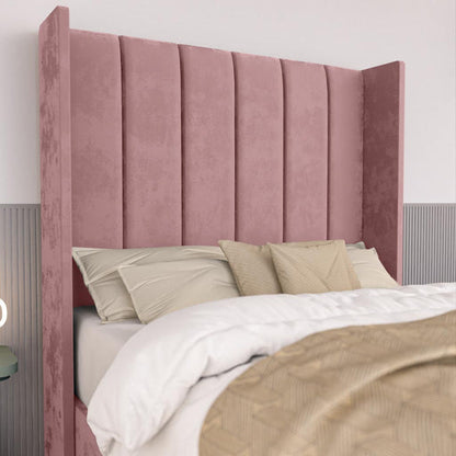 Prague Kids Wingback Divan Bed - Pink Plush Velvet