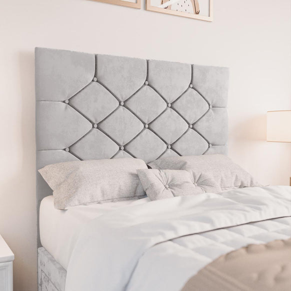Seville Kids Chesterfield Divan Bed - Silver Plush Velvet