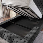 Ambassador Upholstered Ottoman Bed - Black Naples