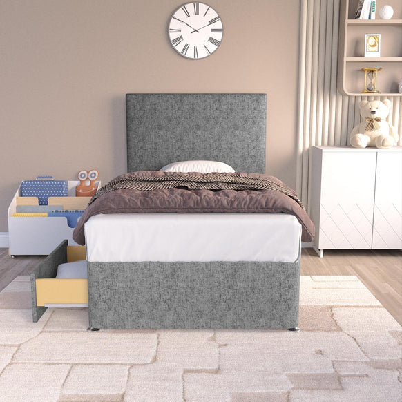 Dakar Kids Divan Bed - Silver Chenille
