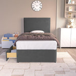 Dakar Kids Divan Bed - Steel Plush Velvet