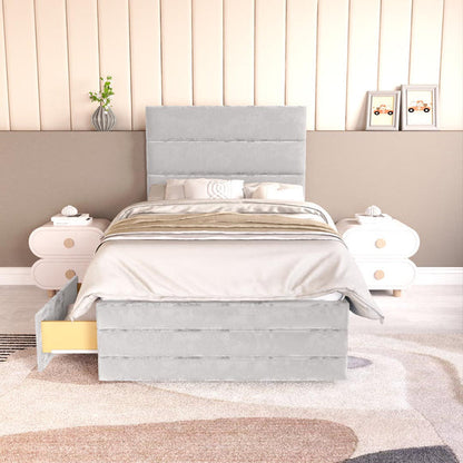 Havana Kids Divan Bed - Silver Plush Velvet