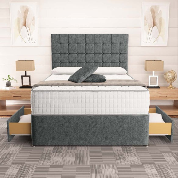 Kingston Divan Bed - Charcoal Chenille