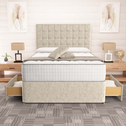 Kingston Divan Bed - Cream Chenille