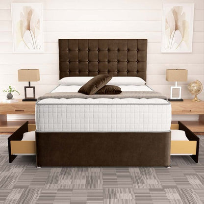Kingston Divan Bed - Mocca Plush Velvet