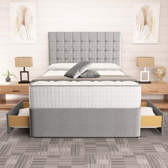Kingston Divan Bed - Silver Linoso
