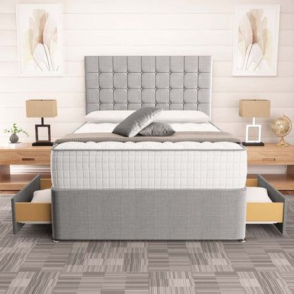 Kingston Divan Bed - Silver Linoso