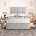 Kingston Divan Bed - Silver Plush Velvet