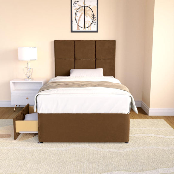 Lima Kids Divan Bed - Mocca Plush Velvet