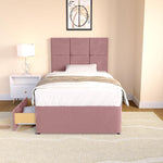 Lima Kids Divan Bed - Pink Plush Velvet
