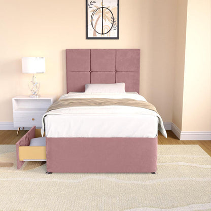 Lima Kids Divan Bed - Pink Plush Velvet