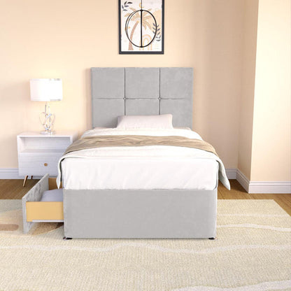 Lima Kids Divan Bed - Silver Plush Velvet