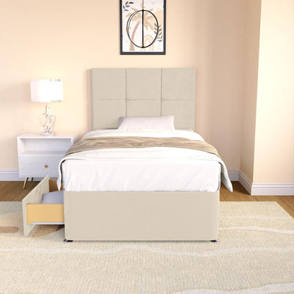 Lima Kids Divan Bed - Cream Plush Velvet