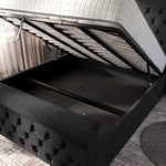 Melbourne Upholstered Ottoman Bed - Black Naples