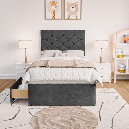 Seville Kids Chesterfield Divan Bed - Charcoal Coniston