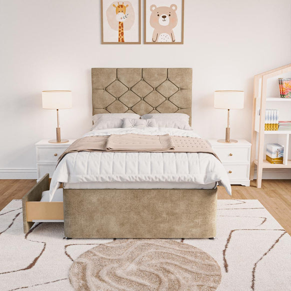Seville Kids Chesterfield Divan Bed - Mink Coniston