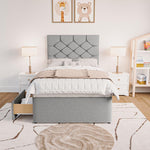 Seville Kids Chesterfield Divan Bed - Silver Linoso