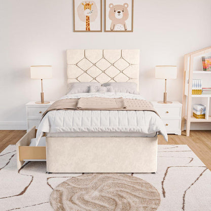 Seville Kids Chesterfield Divan Bed - Cream Naples