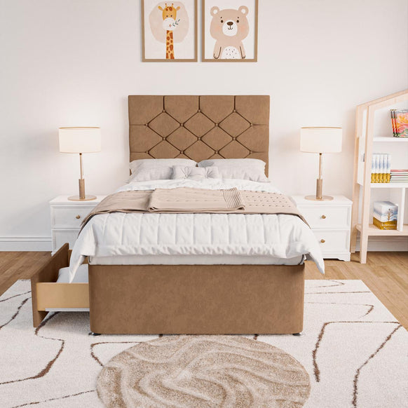 Seville Kids Chesterfield Divan Bed - Mink Naples