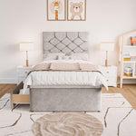 Seville Kids Chesterfield Divan Bed - Seal Grey Naples