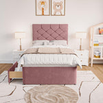 Seville Kids Chesterfield Divan Bed - Pink Plush Velvet