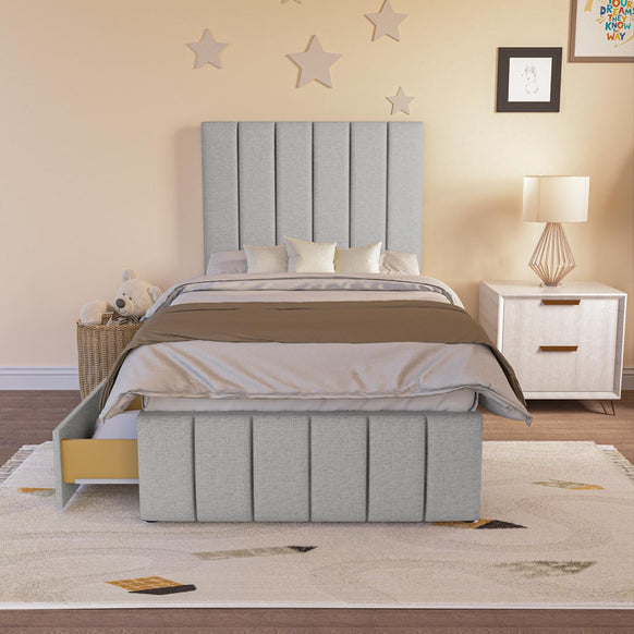 Sydney Kids Divan Bed - Silver Linoso