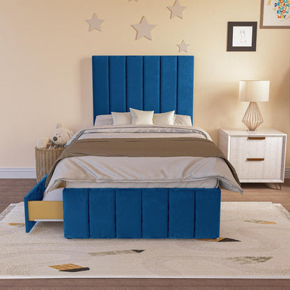 Sydney Kids Divan Bed - Blue Plush Velvet