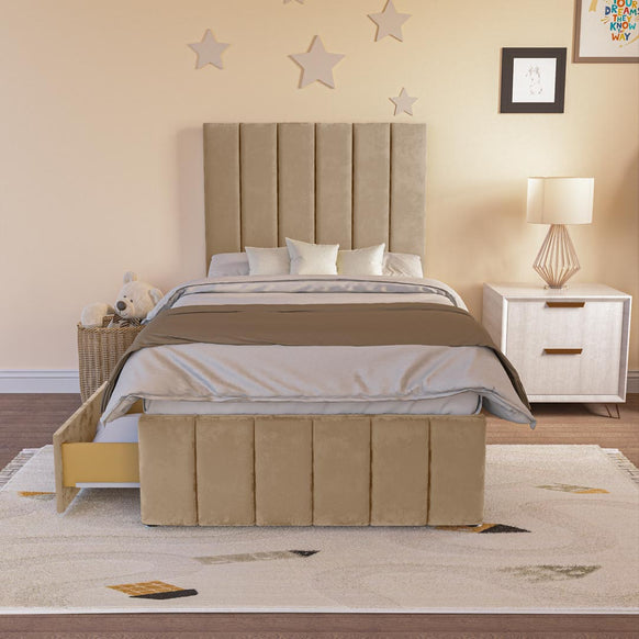 Sydney Kids Divan Bed - Mink Plush Velvet