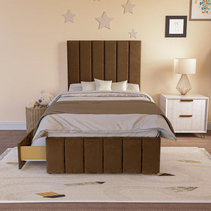 Sydney Kids Divan Bed - Mocca Plush Velvet