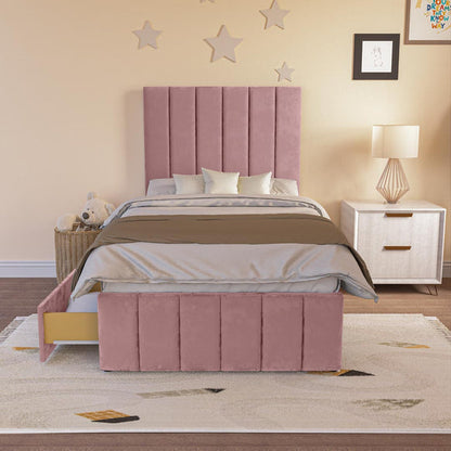 Sydney Kids Divan Bed - Pink Plush Velvet