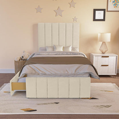 Sydney Kids Divan Bed - Cream Plush Velvet