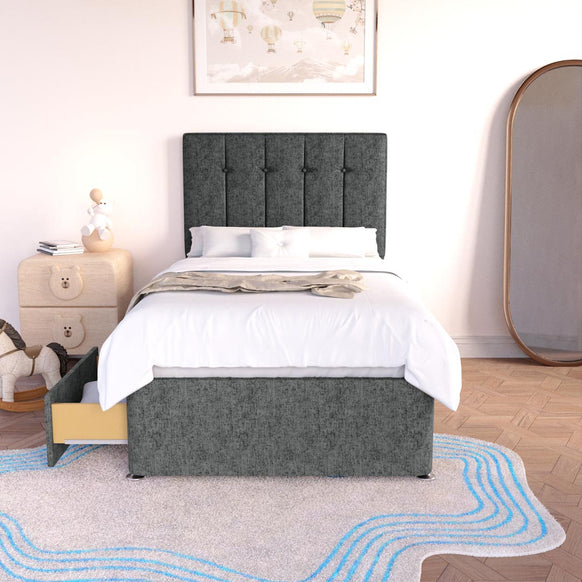 Tokyo Kids Divan Bed - Charcoal Chenille