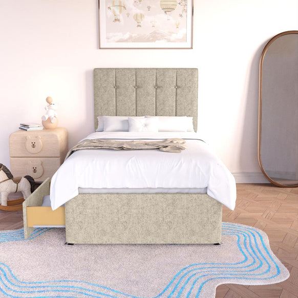 Prague Kids Divan Bed - Cream Chenille