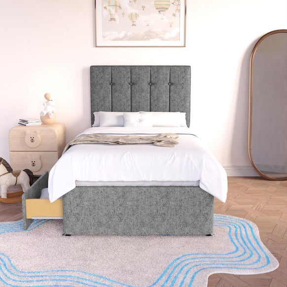 Tokyo Kids Divan Bed - Silver Chenille
