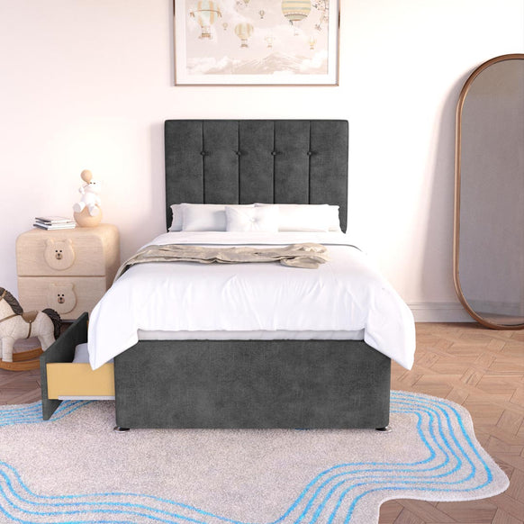 Prague Kids Divan Bed - Charcoal Coniston